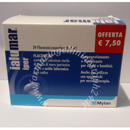 Ialumar iper 24 flaconcini monodose da 5 ml con soluzione sterile di acqua di mare ipertonica 3% e acido ialuoronico promozione