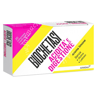 Biochetasi acidita' e digestione 20 compresse masticabili aroma limone