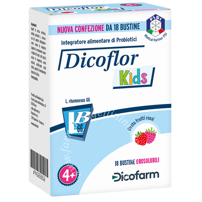 Dicoflor kids 18 bustine orosolubili gusto frutti rossi
