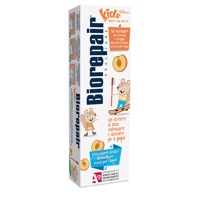Biorepair oral care kids 0-6 anni denti da latte dentifricio con estratto di pesca 50 ml