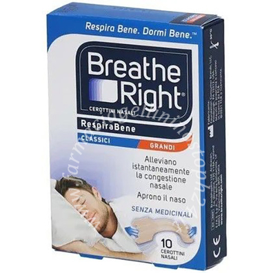 Cerotti nasali breathe right classici grandi 10 pezzi