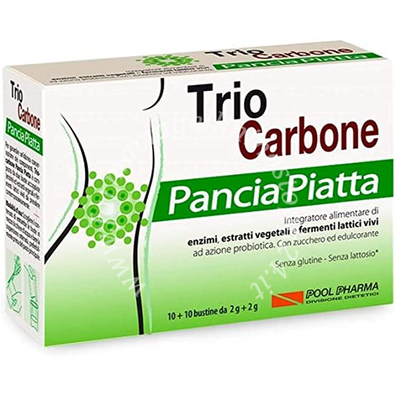 Triocarbone pancia piatta 10 + 10 bustine